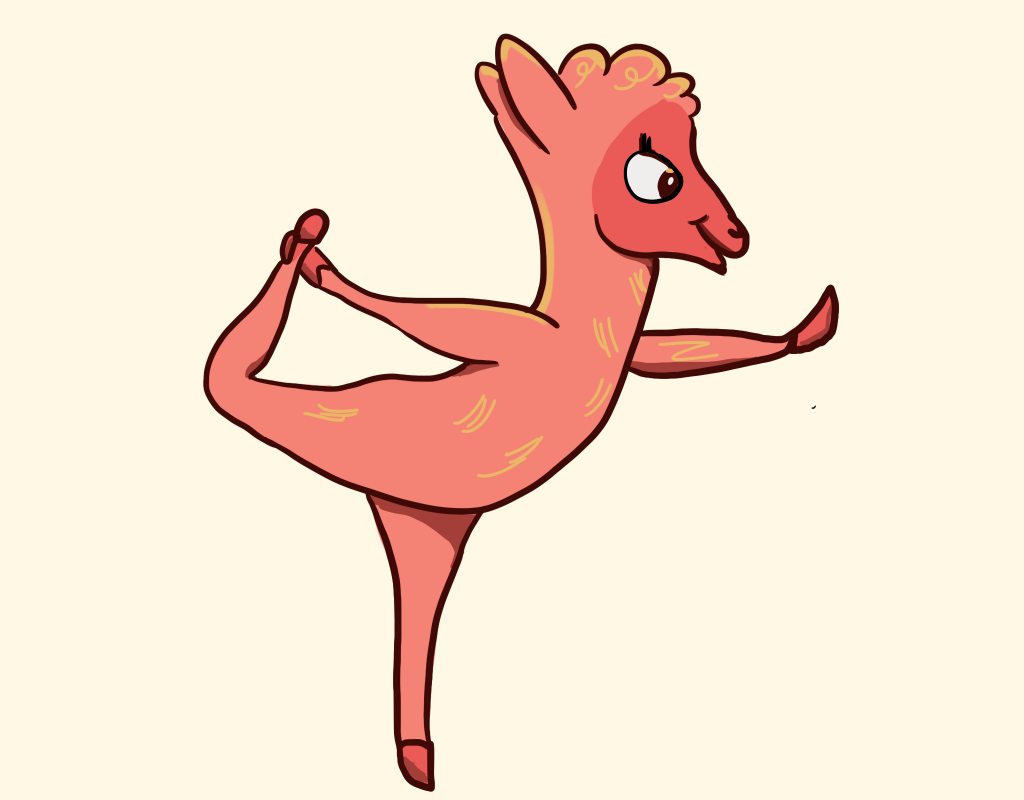 Lama qui fait du yoga